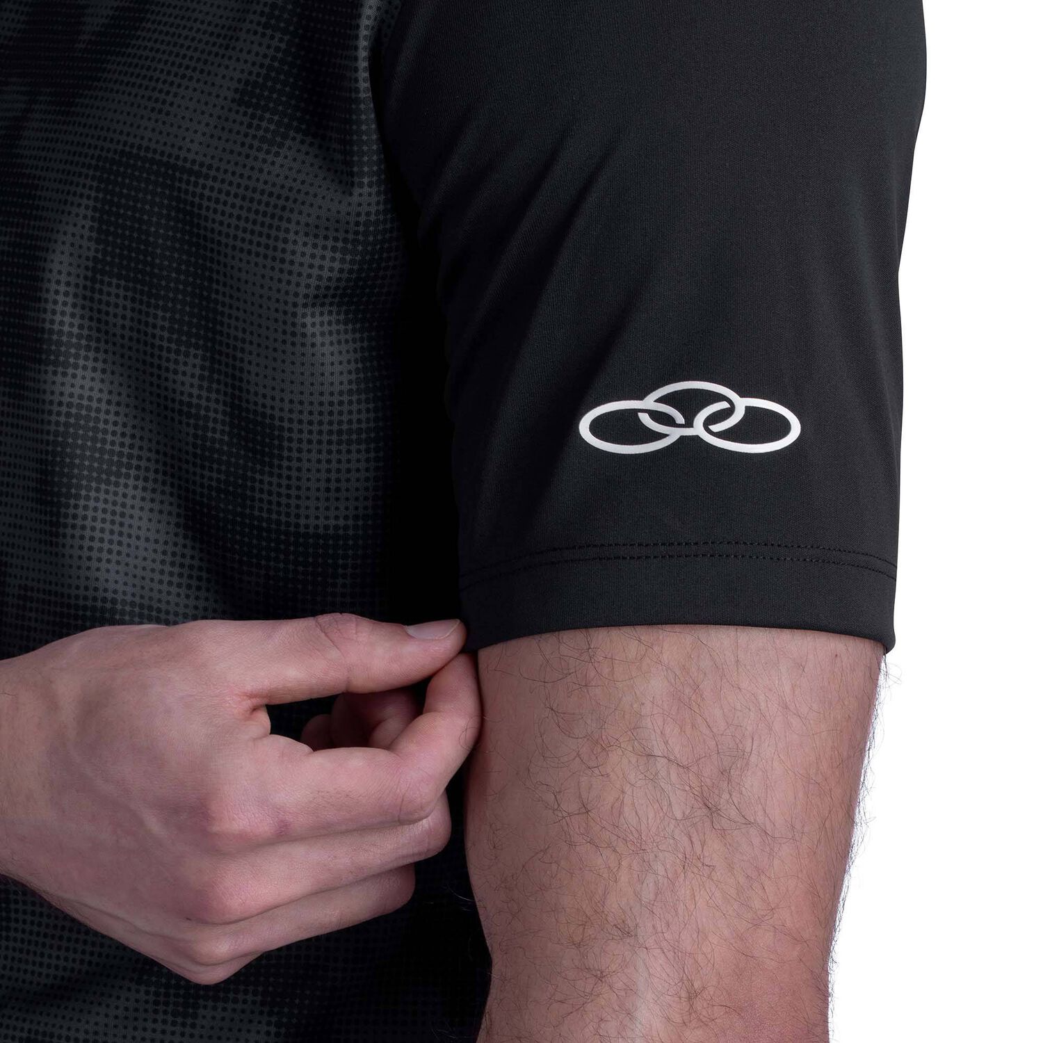 Polera Basic Stamp Manga Corta Negra Hombre image number 4.0