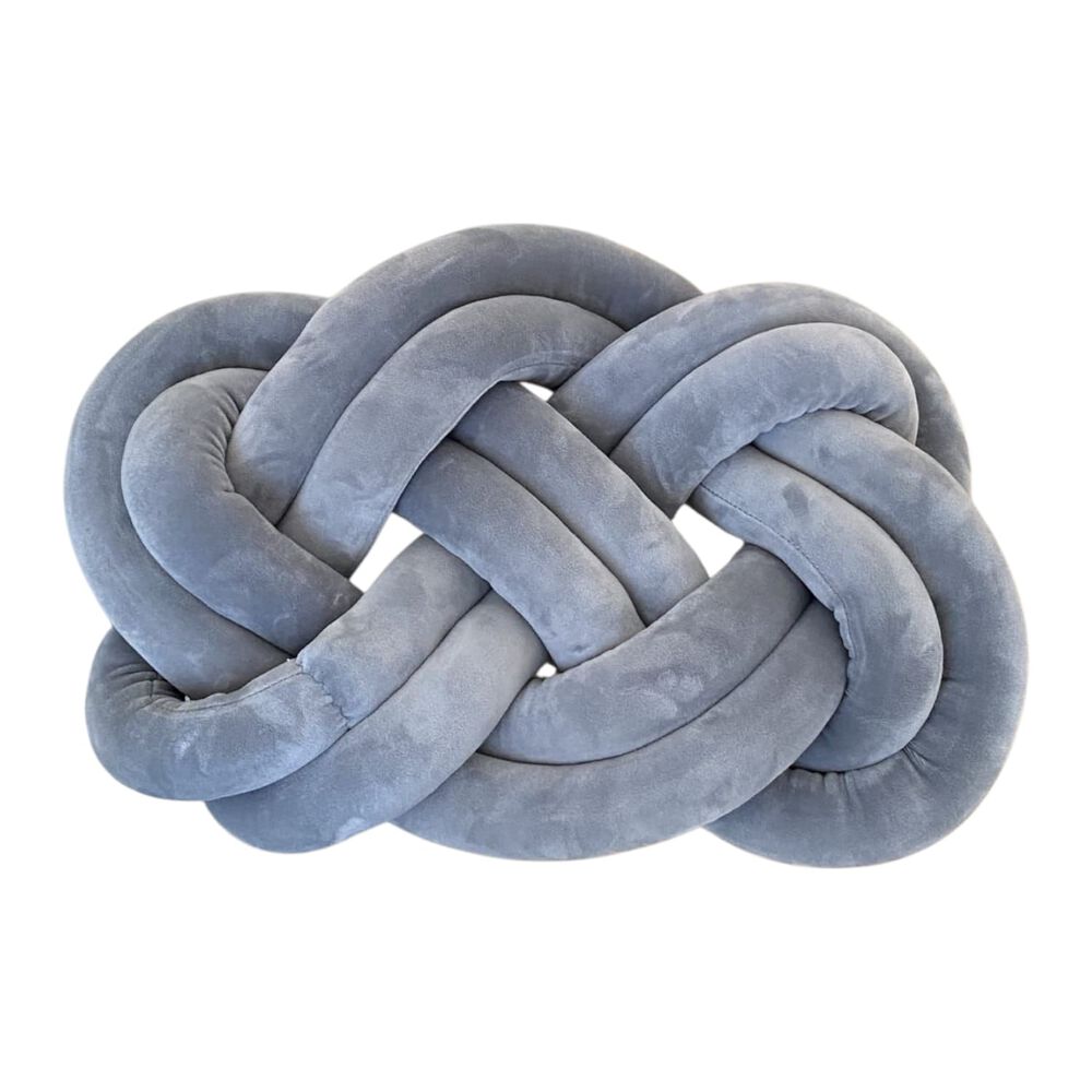 Cojin Trenzado Decorativo Elegate De Terciopelo Gris Ct1-1 image number 0.0