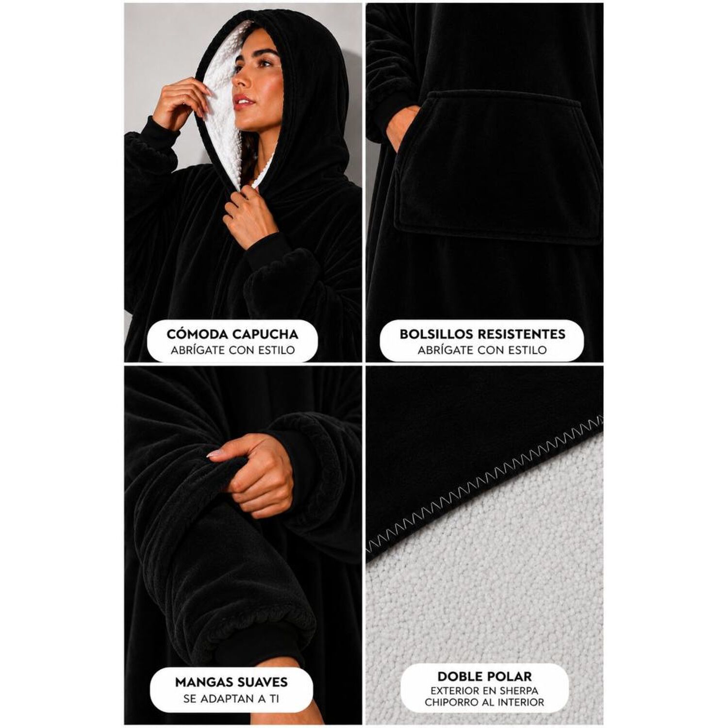 Poleron Felpa Capucha Manta Polar Invierno Unisex Talla Unic image number 61.0