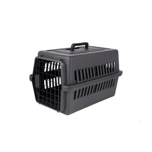Jaula De Transporte Para Perros Gatos Caja Canil Pl&aacute;stico Negro