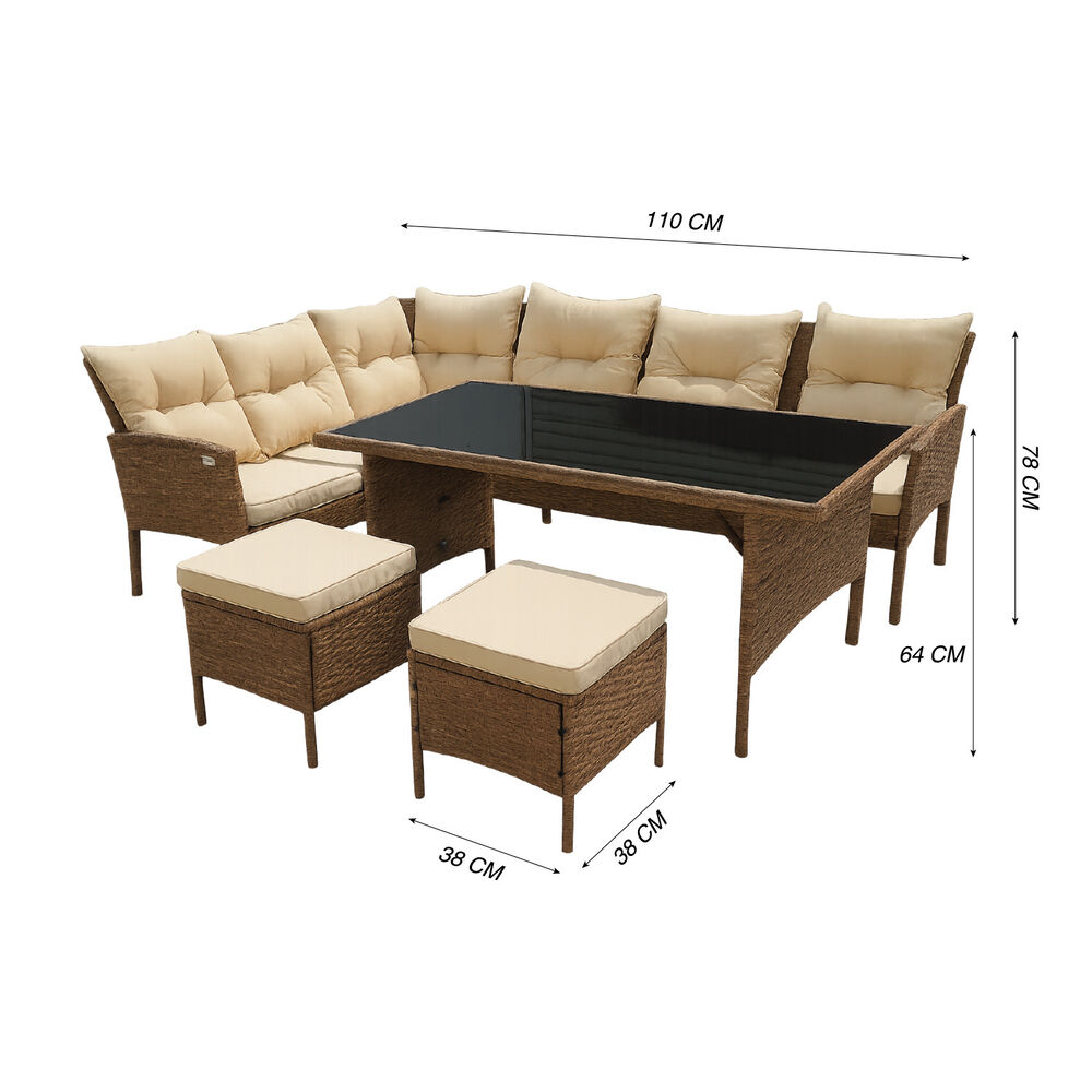 Juego De Comedor Terraza 7 Personas Capri Café image number 2.0