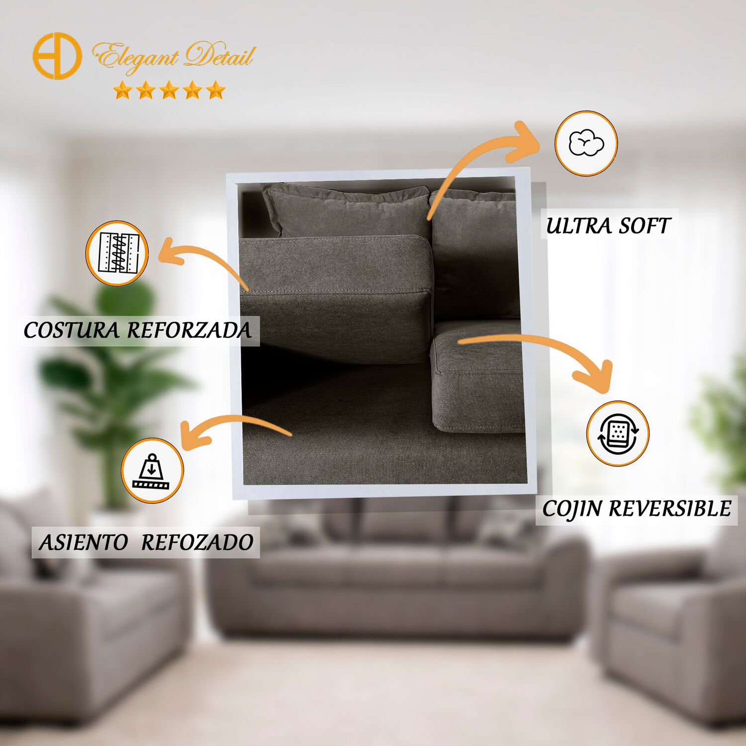 Juego De Living Elegant Detail Houston / 4 Cuerpos image number 0.0
