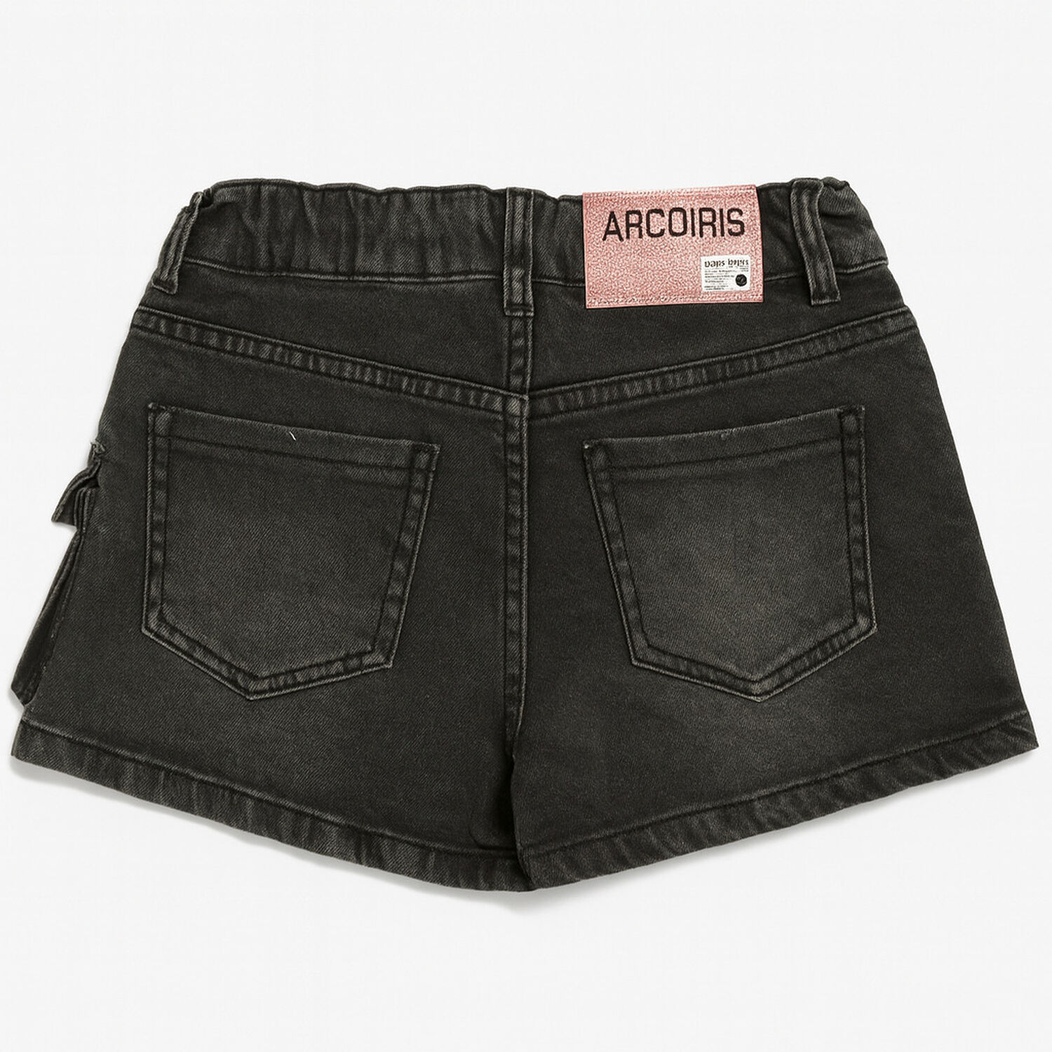 Falda Short Mezclilla Ni&ntilde;a Cargo Juvenil Negro image number 2.0