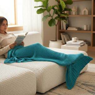 Manta Tejida Estilo Sirena Xl | Suave, C&aacute;lida Y Decorativa