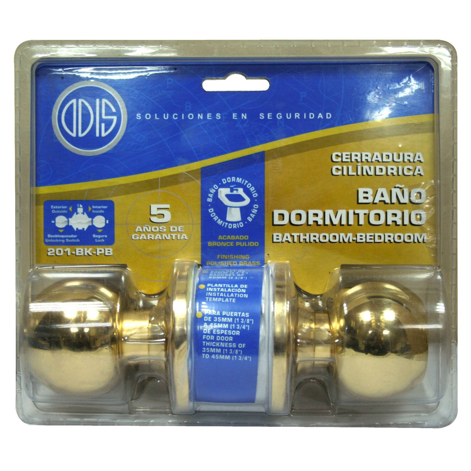 Cerradura Cil&iacute;ndrica Odis 201 Ba&ntilde;o - Bronce image number 4.0