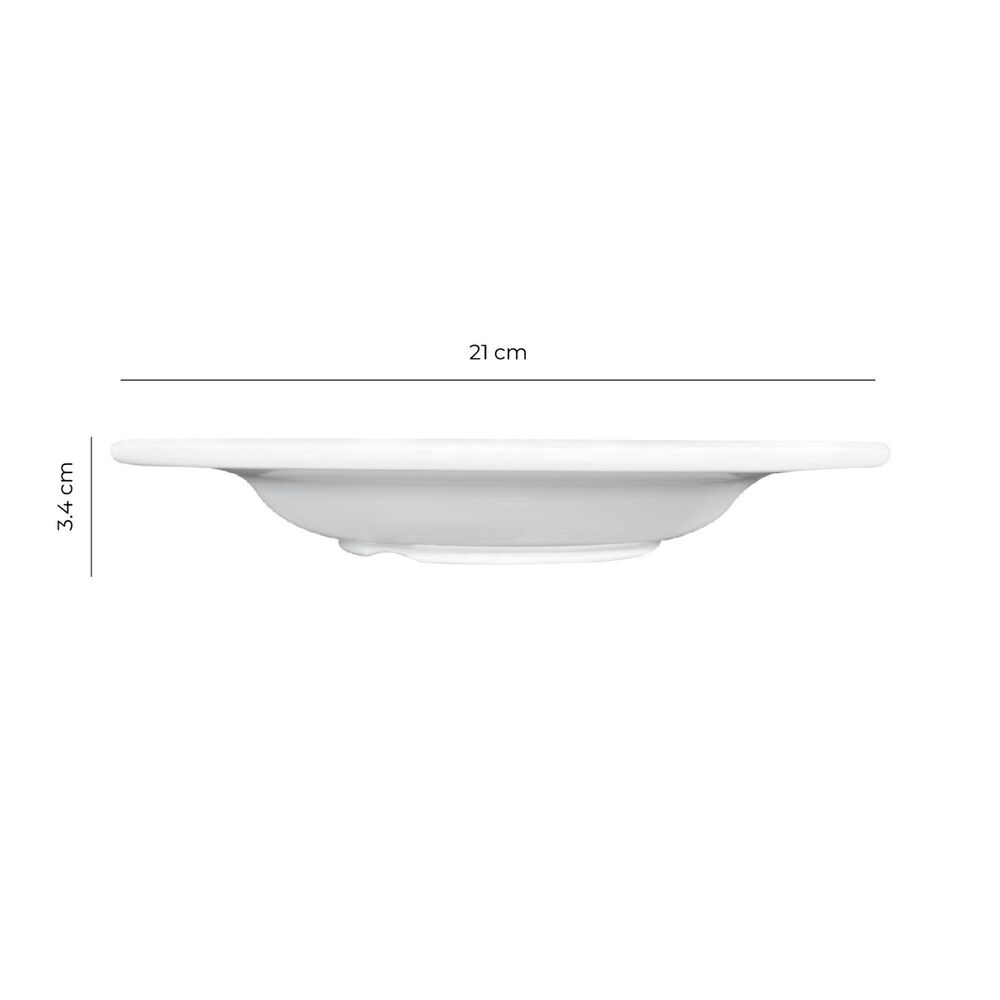 Set De 6 Platos Melamina Hondo Borde Grueso Blanca 21cm L&iacute;nea Cl&aacute;sica image number 4.0