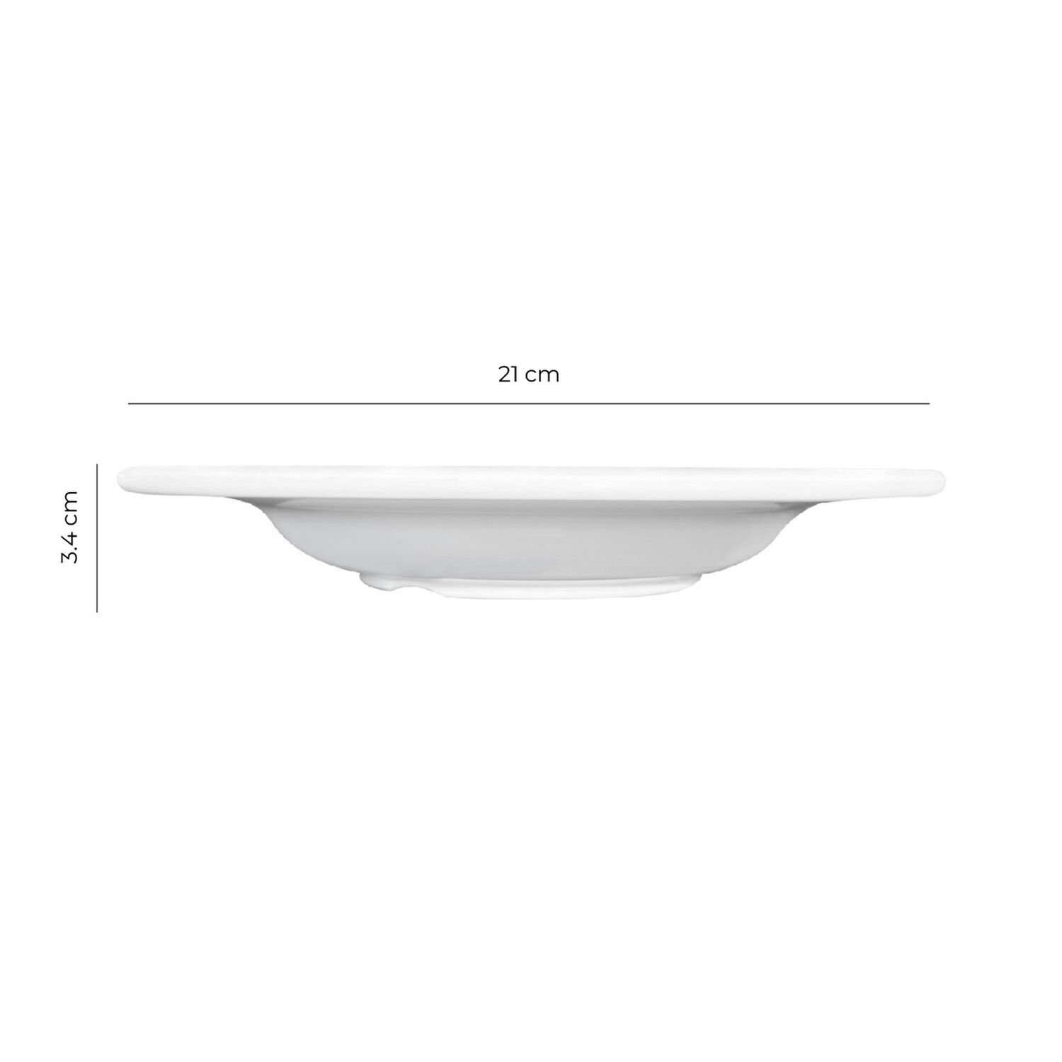 Set De 6 Platos Melamina Hondo Borde Grueso Blanca 21cm L&iacute;nea Cl&aacute;sica image number 4.0