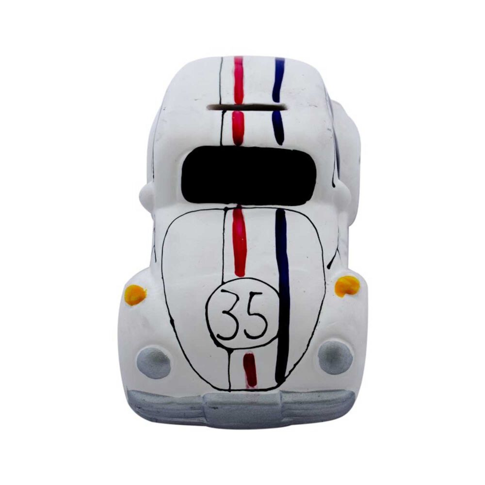 Alcancia Decorativa De Cer&aacute;mica Dise&ntilde;o Auto Escarabajo image number 2.0