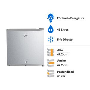 Frigobar Midea MDRD86FGE50 / Frío Directo / 43 Litros / A+