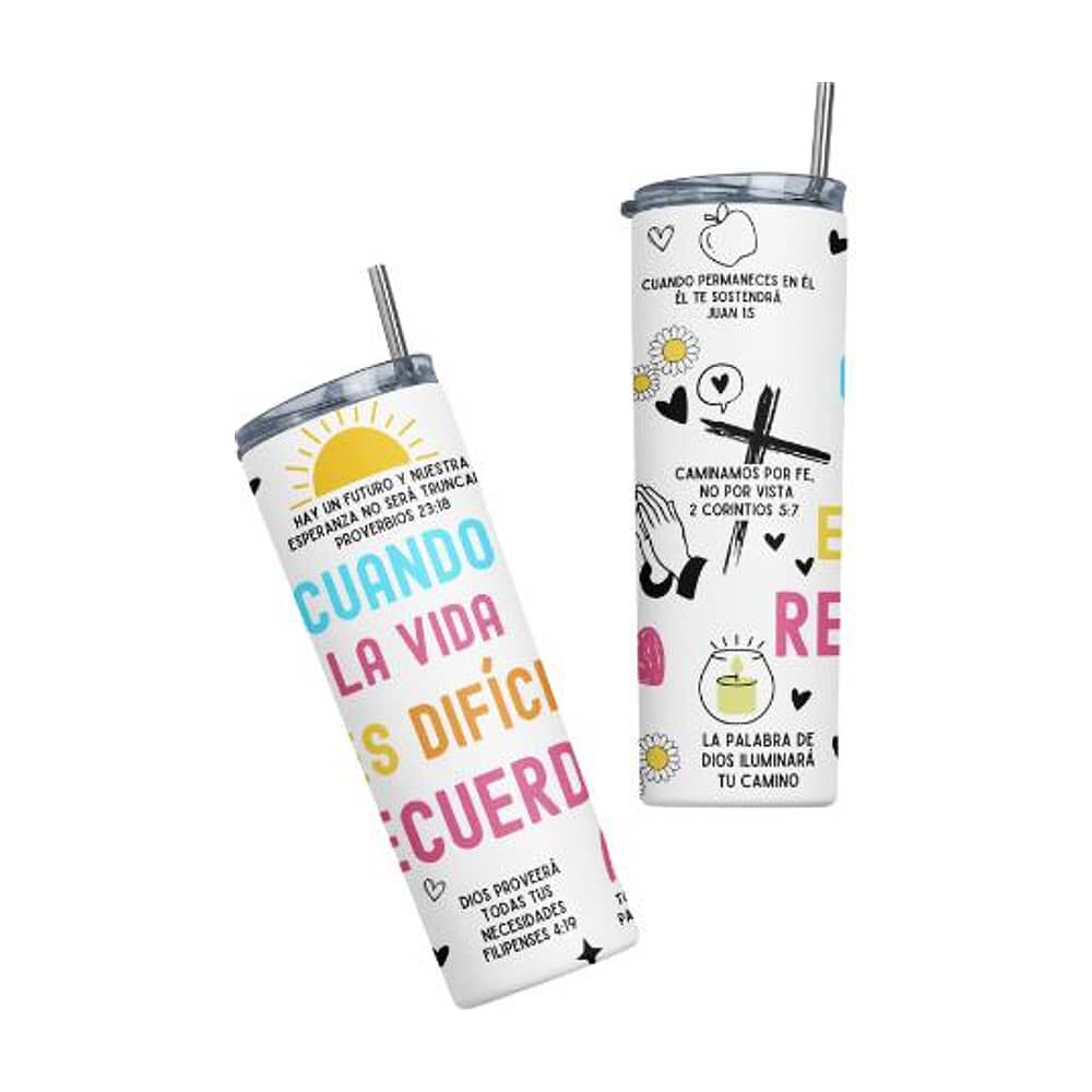 Termo Botella T&eacute;rmica Cristiano Con Vers&iacute;culos B&iacute;blicos Evang&eacute;lico image number 2.0