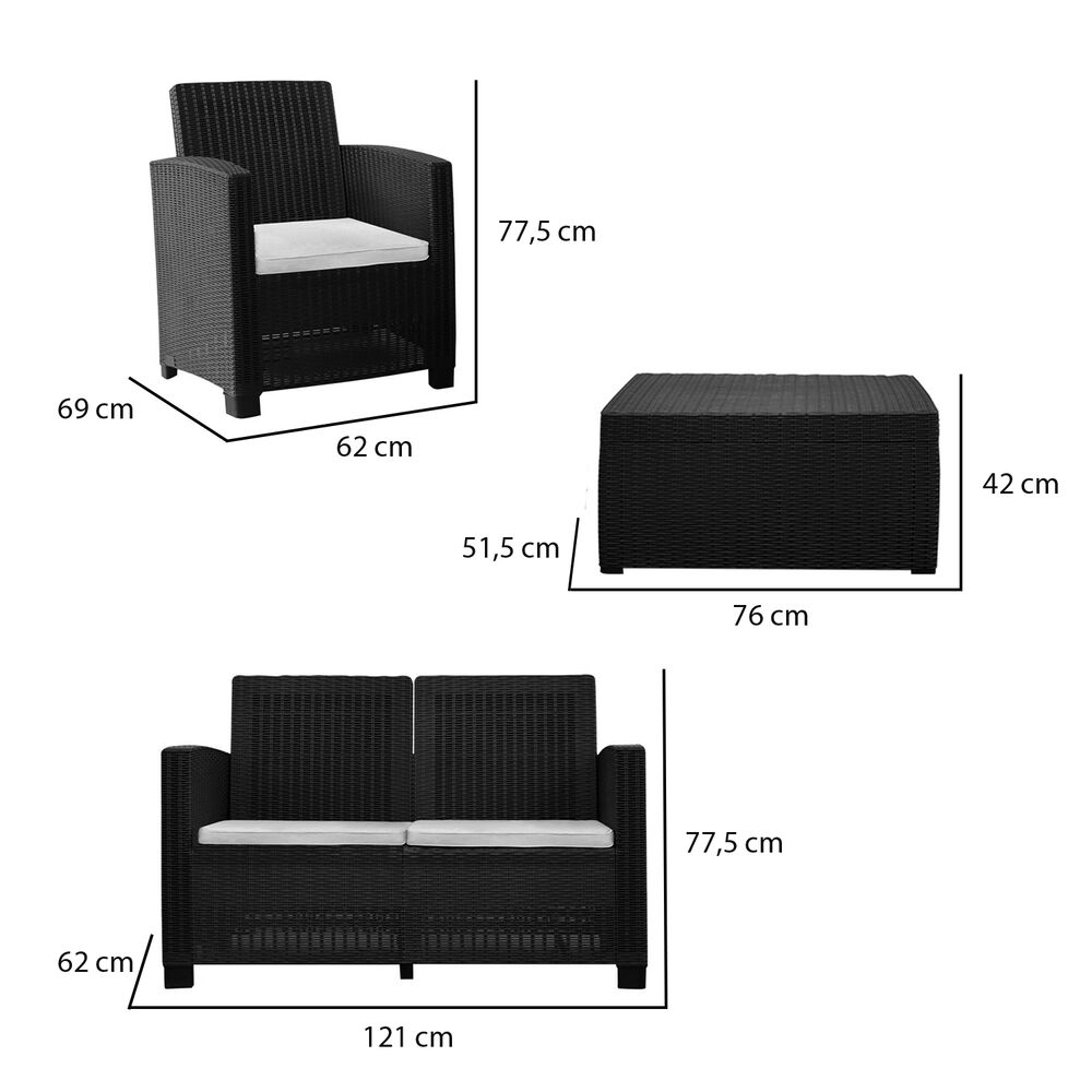 Juego Terraza &Aacute;lamo Doble Chocolate 4 Personas image number 7.0