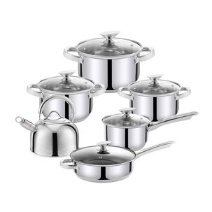 Bater&iacute;a 12 Piezas Acero Inoxidable Cl&aacute;sica