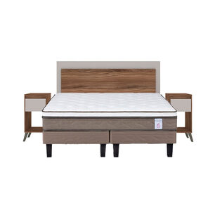 Cama Europea Rosen New Style 6 / 2 Plazas / Base Dividida + Set De Maderas Milan