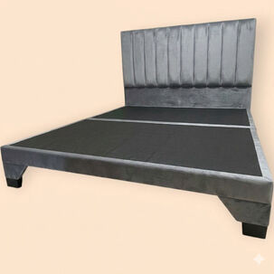 Cama Marvella 2 Plazas Sin Colchon Gris