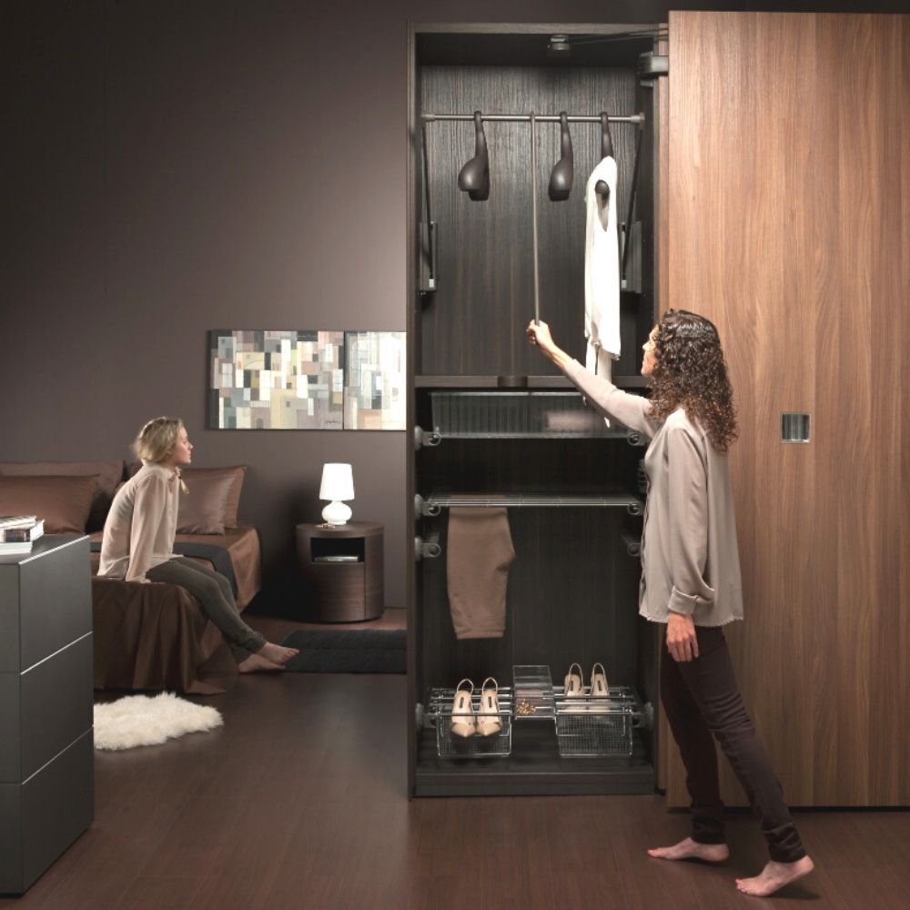 Elevador Barra Closet 770-1200 Mm Servetto Negro image number 2.0