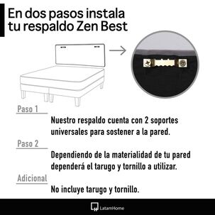 Combo Cama Cannon 2 Plazas Textil + Respaldo Tela Gris