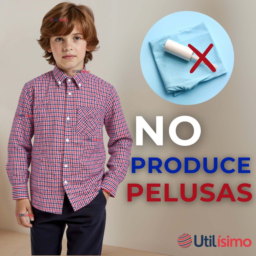 Camisa Huaso Cuadrillé Cuadro Manga Larga 100% Algodón Azul Rojo Casual image number 9.0