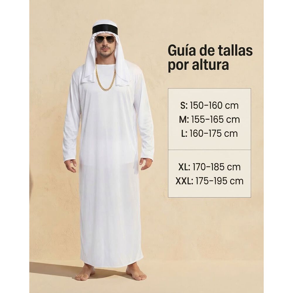 Disfraz Cosplay Jeque Arabe Adulto Halloween Tunica image number 8.0