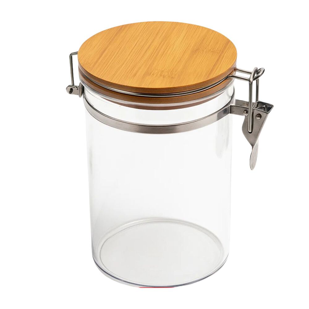Frasco Tarro Hermetico De Vidrio 600ml Con Tapa De Bambu image number 0.0