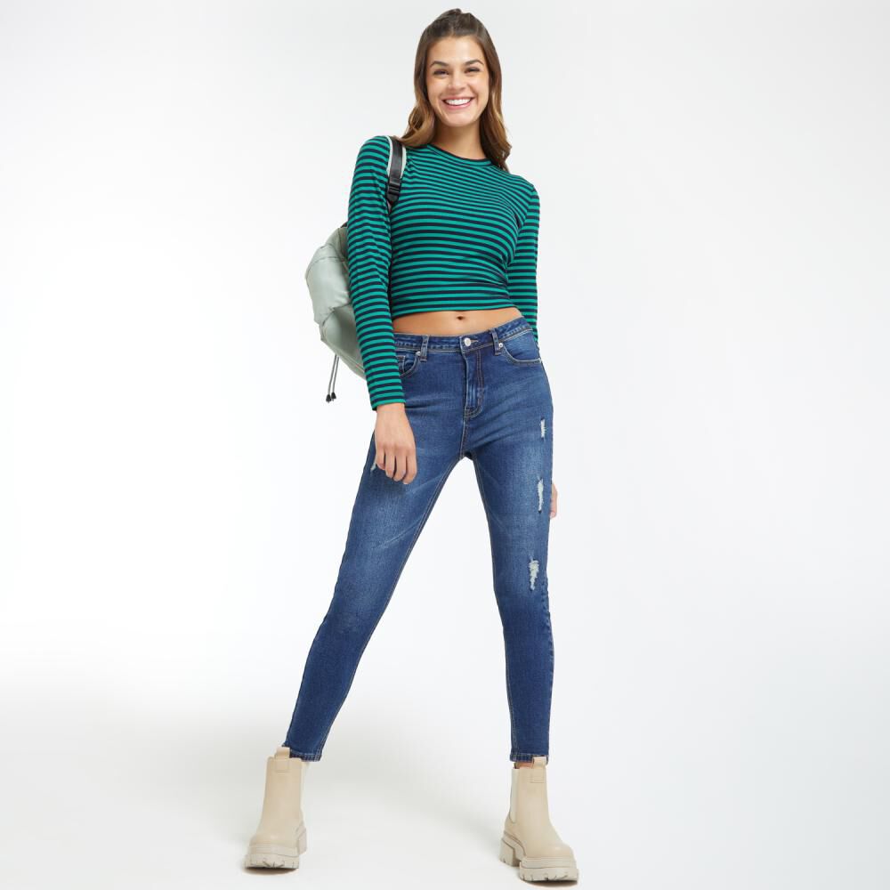 Jeans Bordado Tiro Alto Super Skinny Mujer Freedom image number 1.0