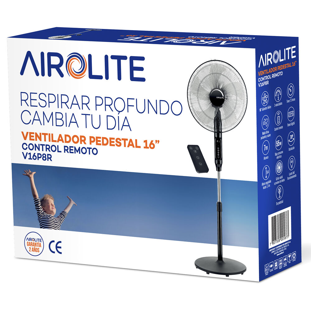 Ventilador Pedestal 16" V16p8r Black Airolite image number 4.0