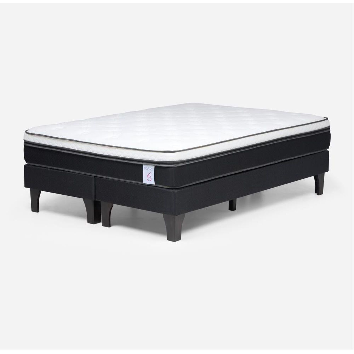 Cama Europea Rosen New Style 6 / 2 Plazas / Base Dividida + Respaldo image number 6.0