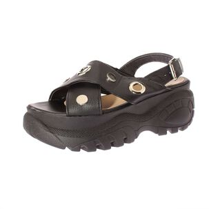Sandalia Plataforma Negro V&iacute;a Franca Art. 5nlx011ablack