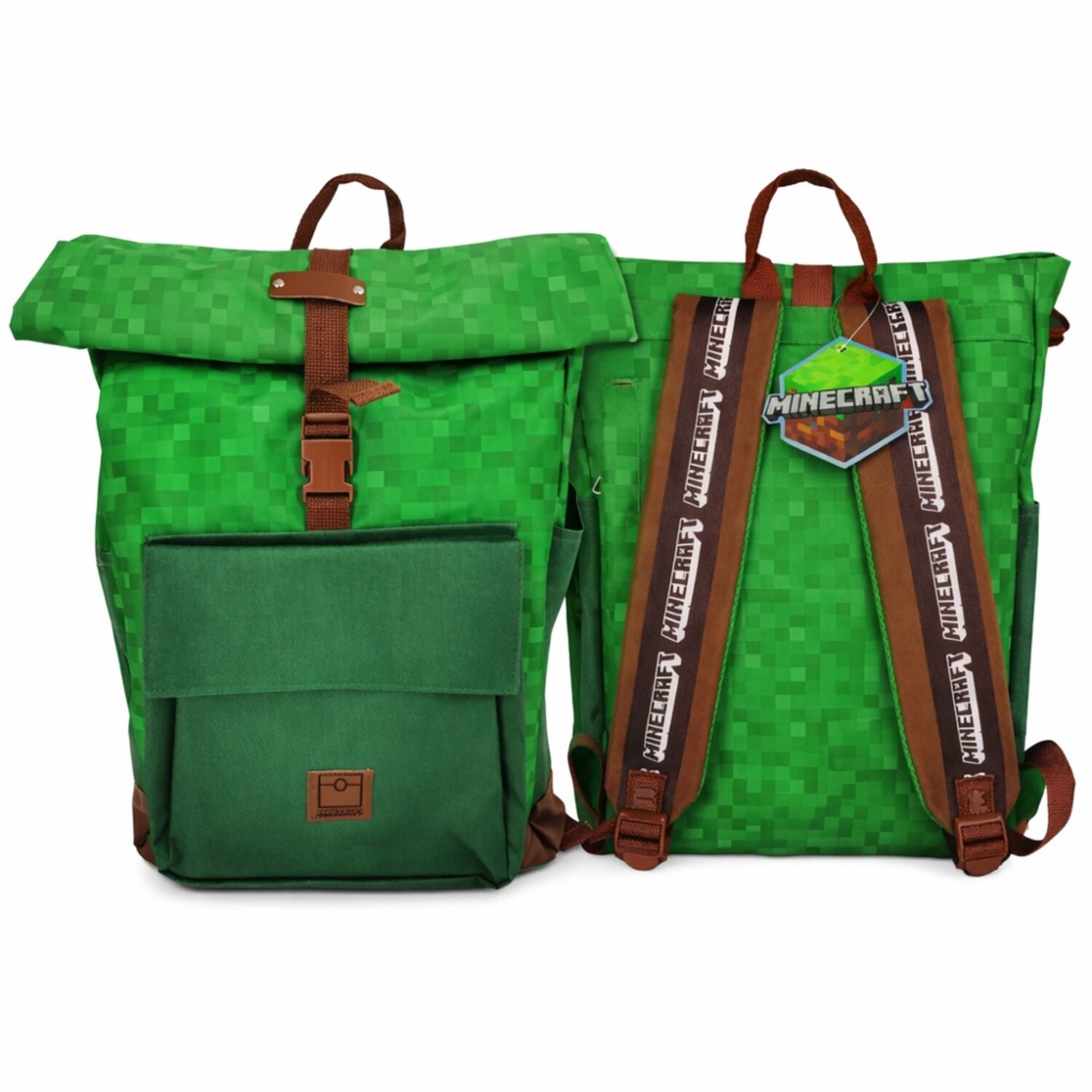 Mochila Escolar Minecraft Verde Rayado Chs-bp2201n image number 4.0