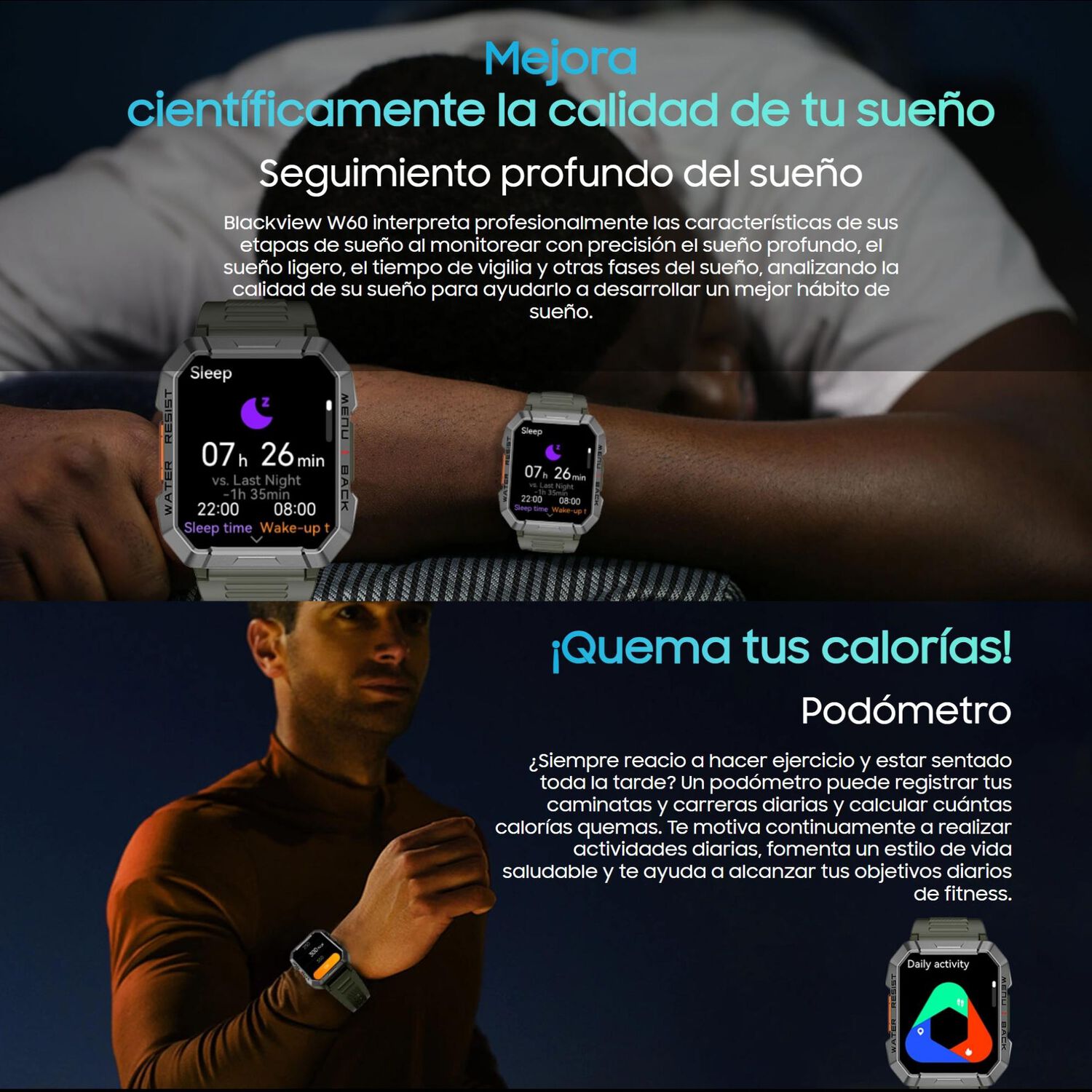 Blackview W60 Resistente Reloj Inteligente Smartwatch Band image number 8.0