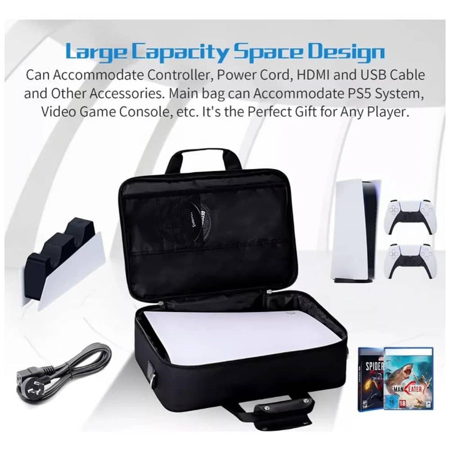 Bolso Antigolpes Viaje Compartimiento Para Consola Ps5 image number 2.0