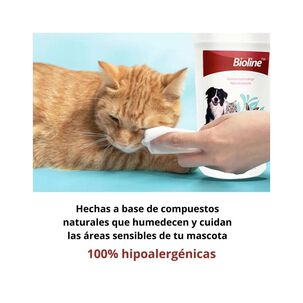 Toallitas Humedas Limpieza Mascotas Perros Gatos 30u Bioline
