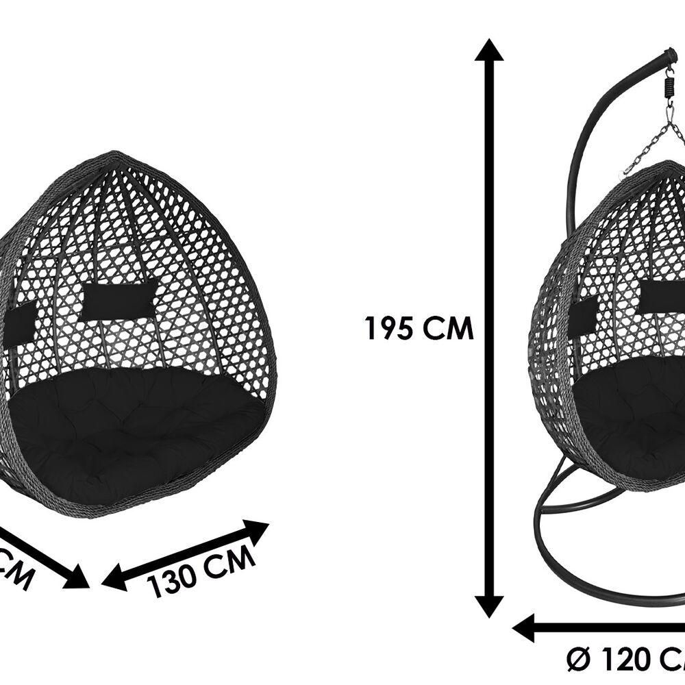 Silla Colgante Haw&aacute;i Xl Chocolate Coj&iacute;n Caf&eacute; image number 3.0