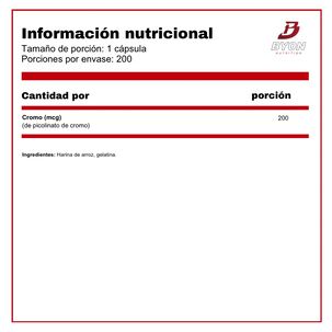 Picolinato De Cromo 200mcg 200 Caps