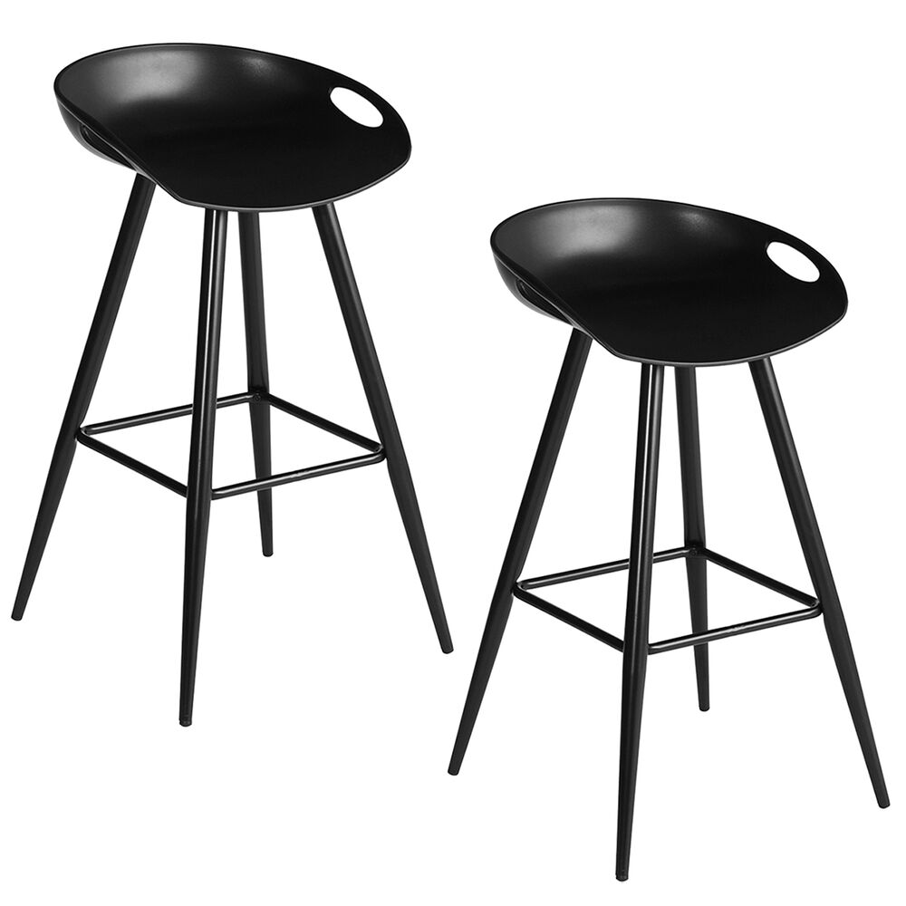 Pack 2 Piso Taburete Bar Reposapi&eacute;s Wave Negro image number 0.0