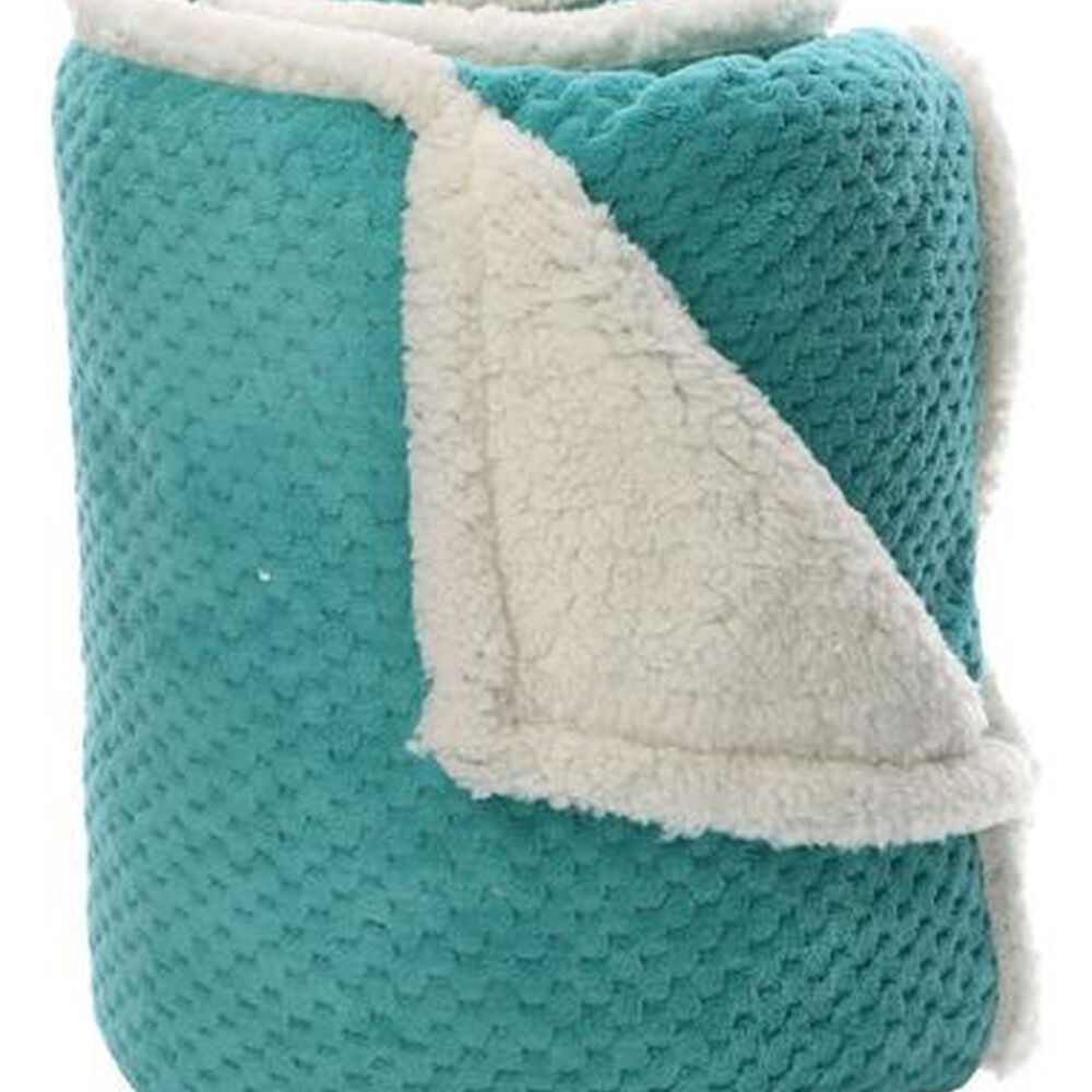 Frazada Andes Chiporro Panal Turquesa 2 Plaza image number 0.0