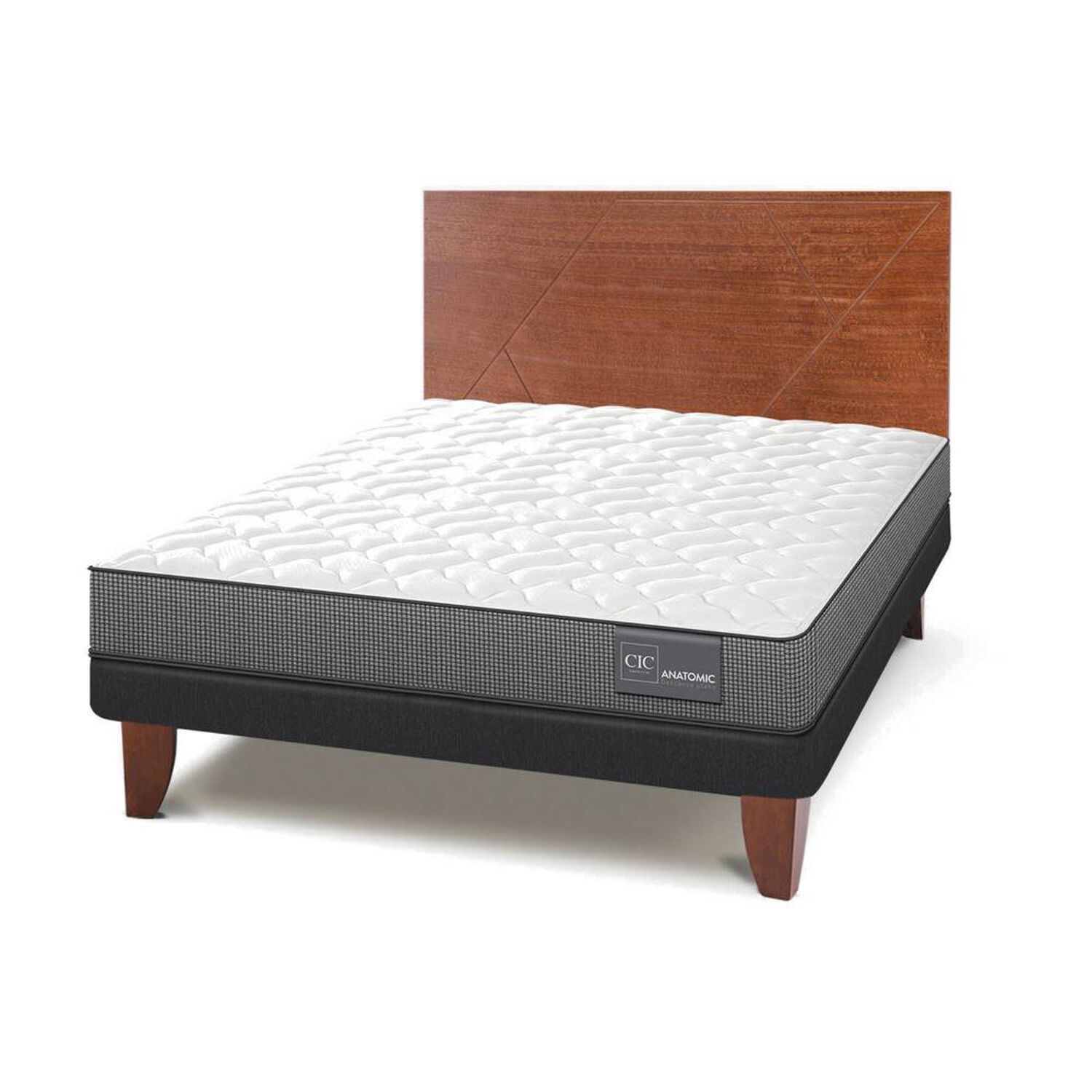 Cama Europea Cic Anatomic / 2 Plazas / Base Normal + Respaldo image number 2.0