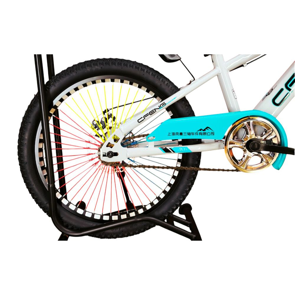 Bicicleta Aro 20 Cfeng Con Freno Disco Blanco Celeste image number 6.0