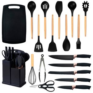 Set De 19 Utensilios De Cocina Mango De Madera
