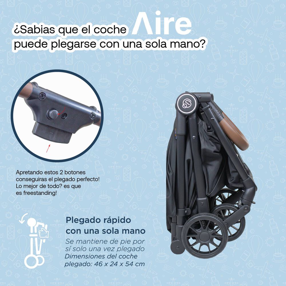 Coche De Paseo Aire Cabina Ultra Compacto Negro image number 5.0