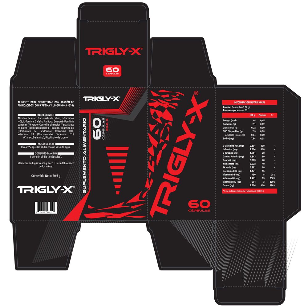 Trigly X - Movilizador De Grasa Termog&eacute;nico - 60cap 1un image number 1.0