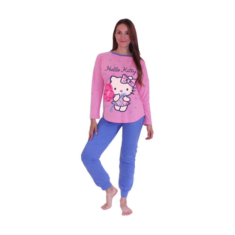 Pijama Estampado Algodón Manga Larga Mujer Hello Kitty image number 0.0