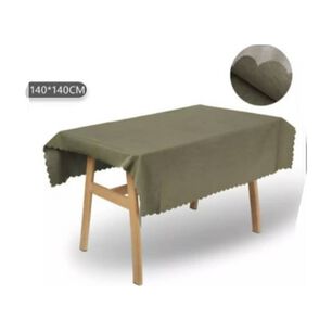 Mantel De Mesa Impermeable Liso Un&iacute; Color 140x140cm Verde Musgo