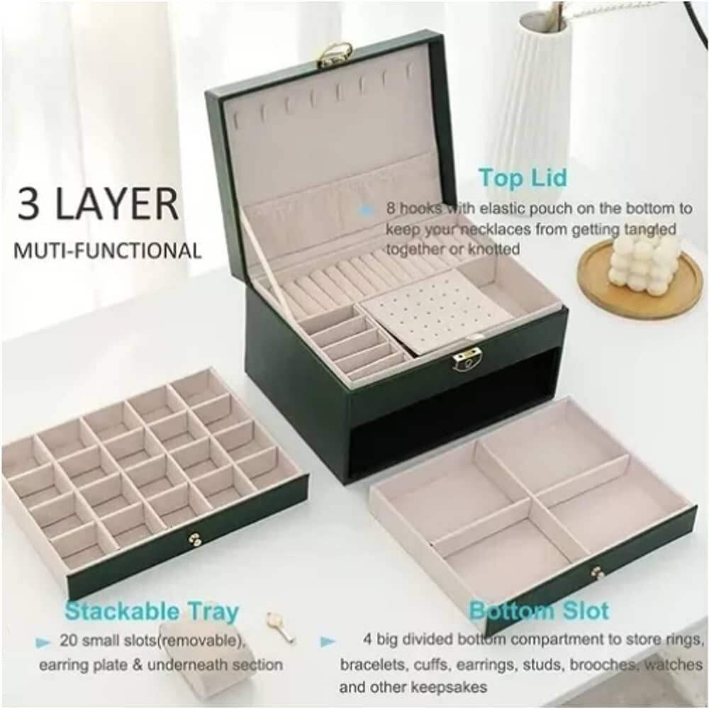 Joyero Tipo Maleta Organizador Verde image number 2.0