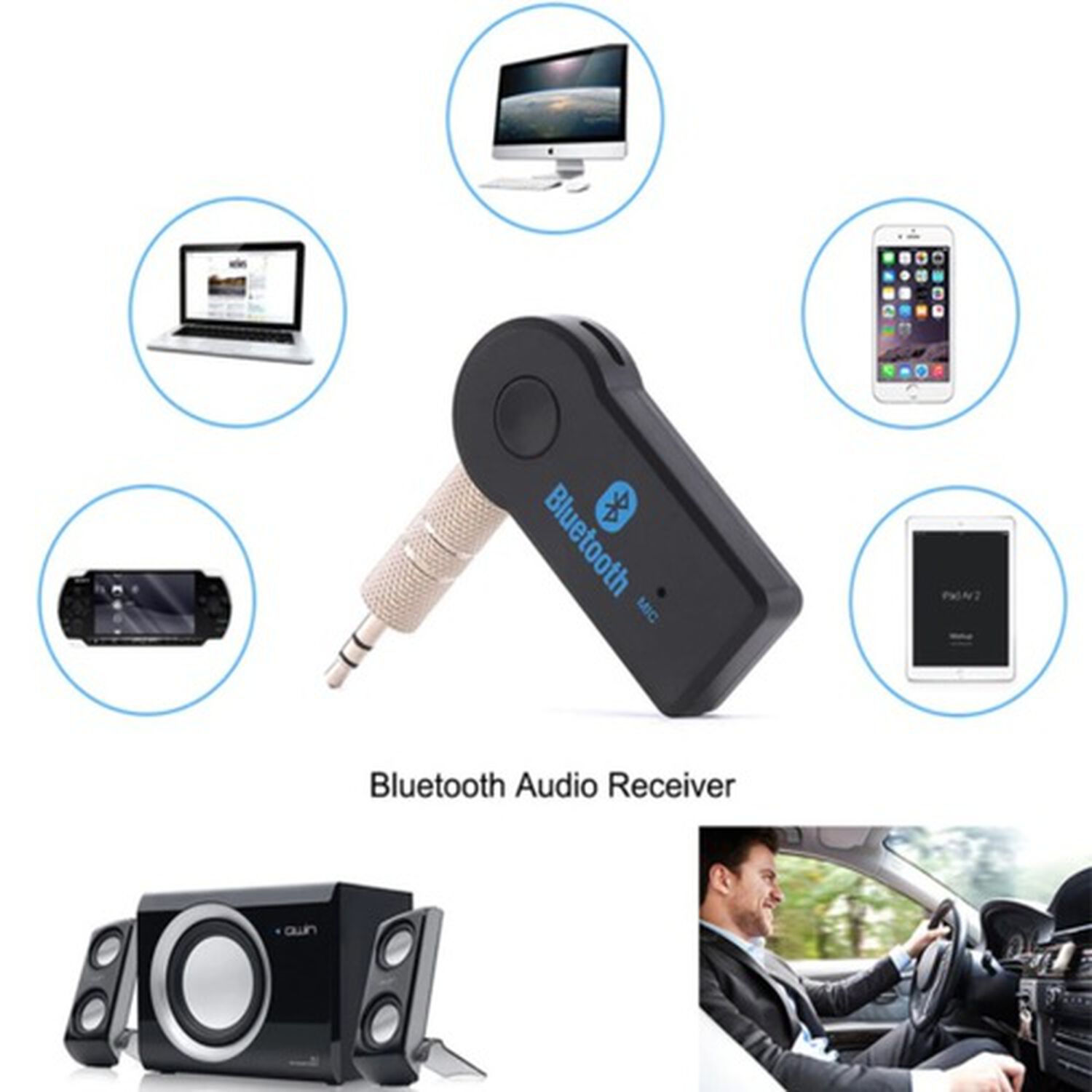 Adaptador Transmisor Receptor Bluetooth Auxiliar Radio Auto Jack 3.5 Plug image number 7.0