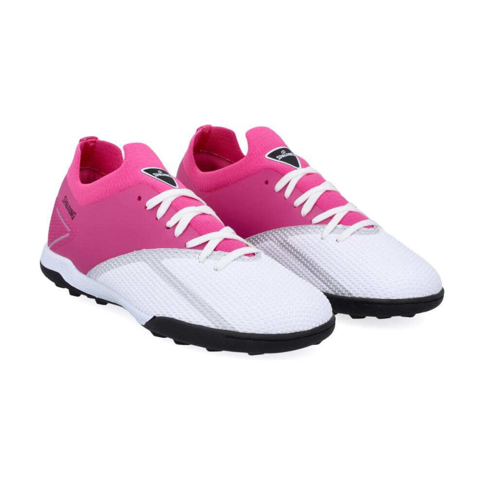 Zapatilla Fútbol Niño Spalding Blanco/rosado image number 1.0