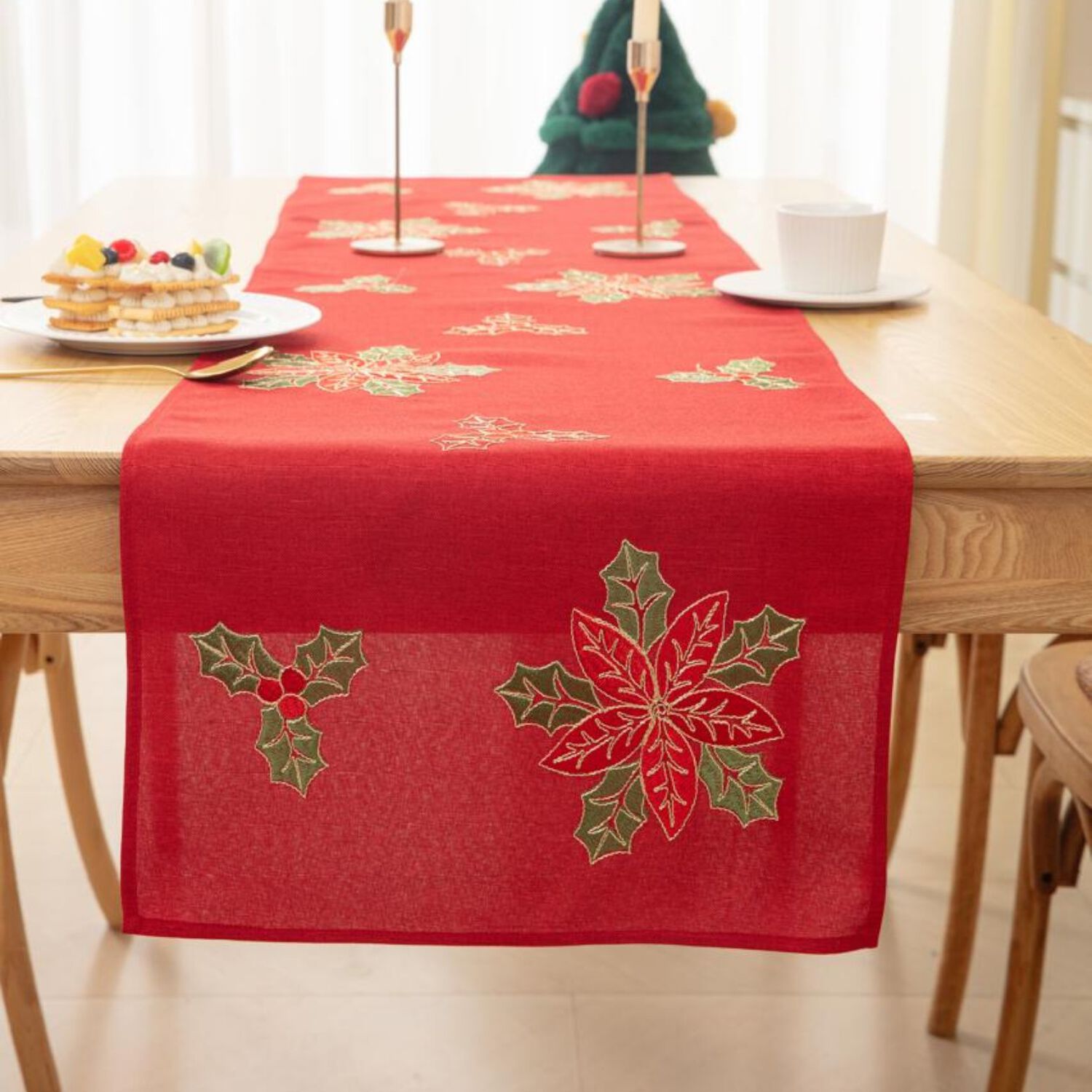 Camino De Mesa Navide&ntilde;o 36x180 Cm Dise&ntilde;o En Arpillera Ideal Para Decoraci&oacute;n Md05 image number 1.0