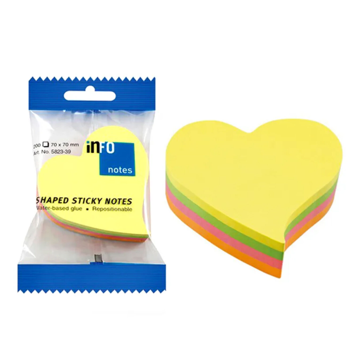 Notas Adhesivas Forma Coraz&oacute;n 200 Hojas Color - Ps image number 0.0