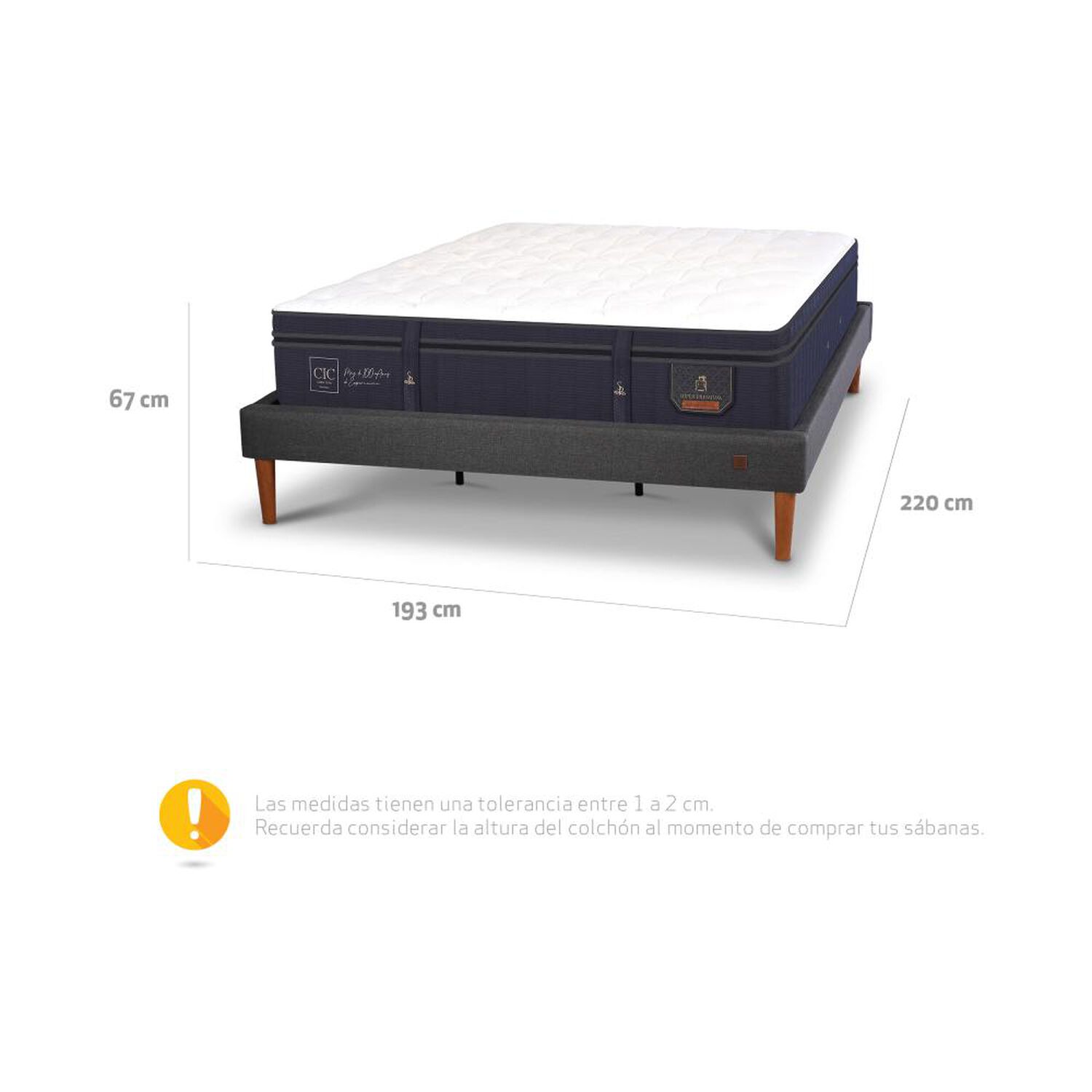 Cama Europea Cic Super Premium / King / Base Normal image number 12.0