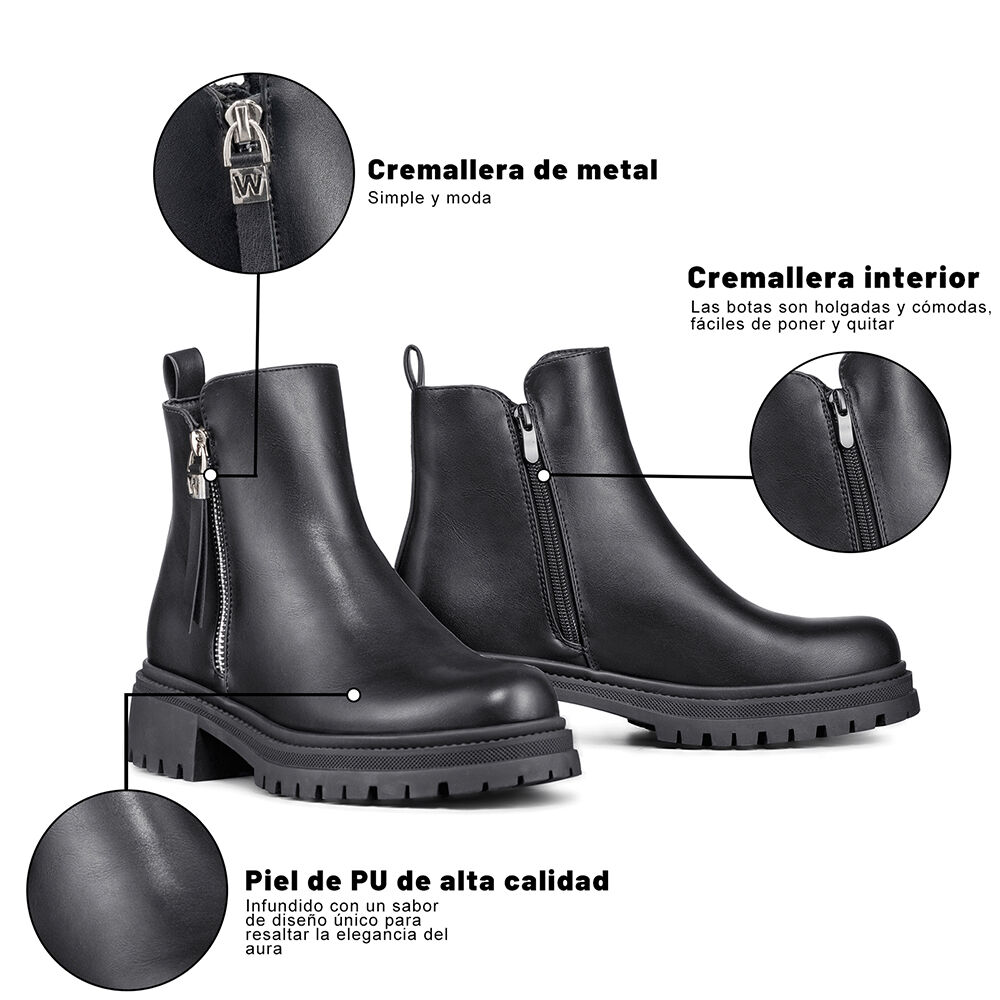 Botin Casual Mujer Eco Cuero Plataforma Vintage Weide Zs67 image number 7.0