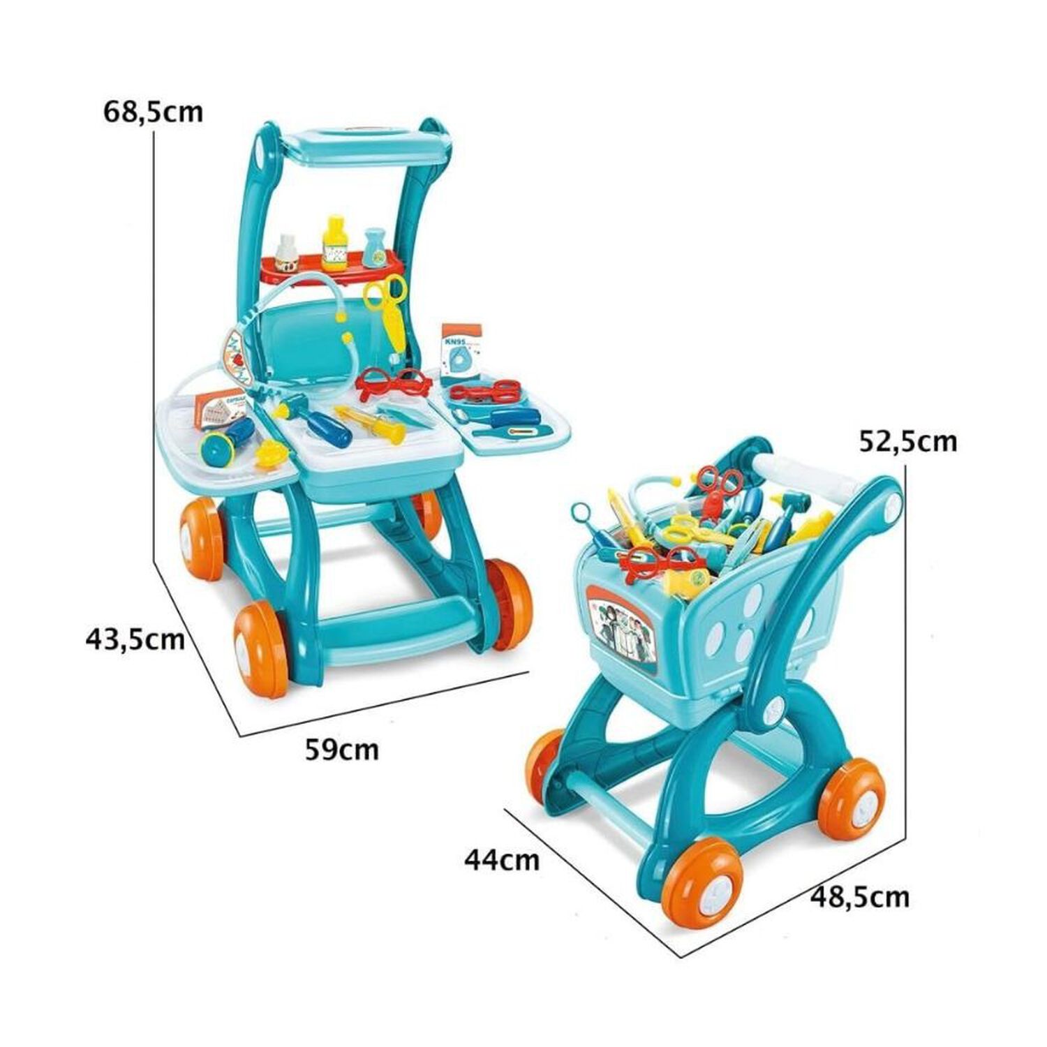 Set Juguete Doctor 2 En 1 Carrito M&eacute;dico Ni&ntilde;os image number 3.0